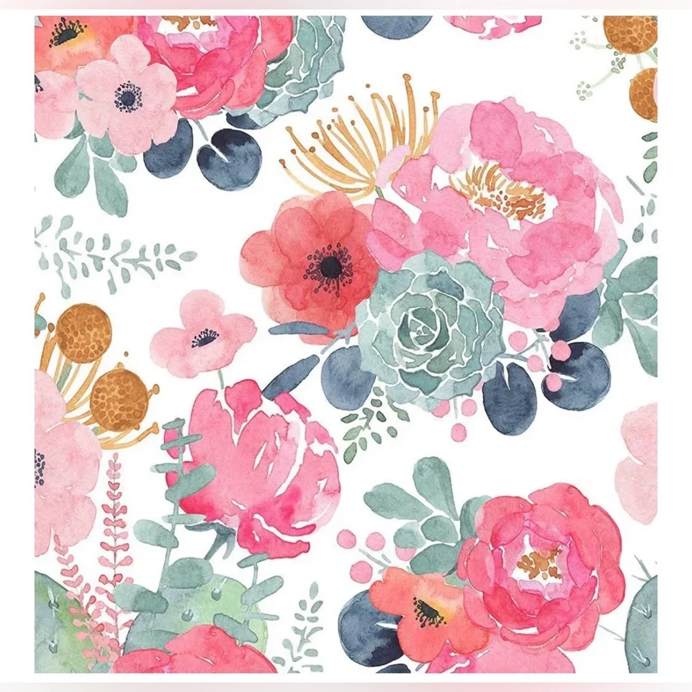 NEW Peel & Stick Wallpaper Removable Floral Vinyl Self Adhesive 17.7”x9.84”